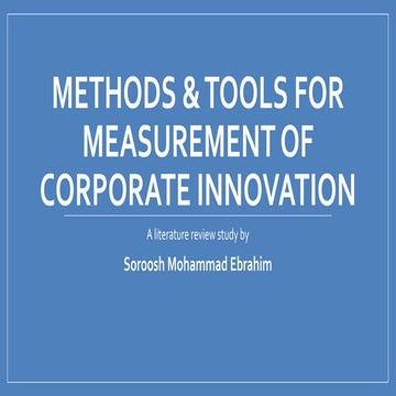 Measurement of corporate innovation