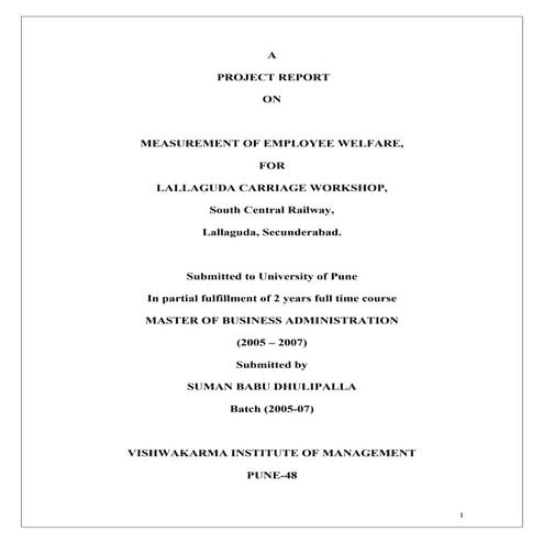 Measurement of employee welfare