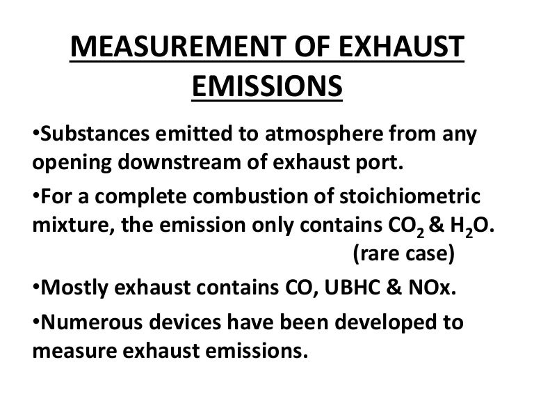 Measurement of exhaust emissions
