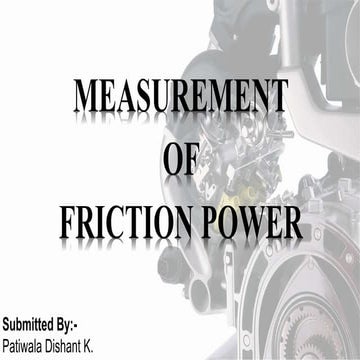 Measurement of friction power 
