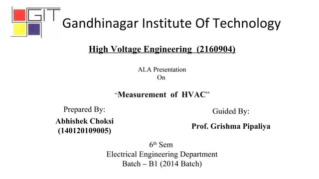 Measurement  of  hvac (High Voltage Engineering )