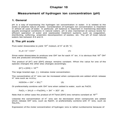 Measurement of Hydrogen Ion Concentration (pH)