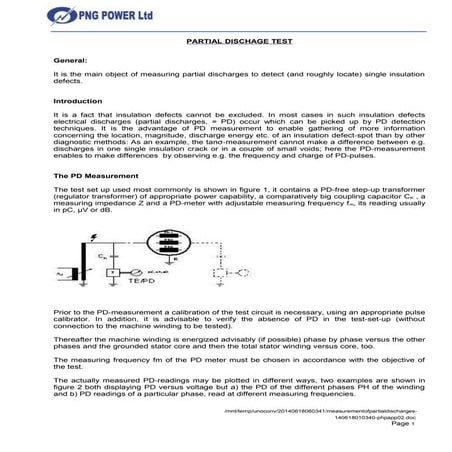 Measurement of partial discharges