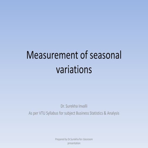 Measurement of seasonal variations