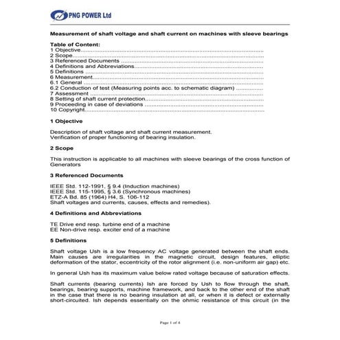 Measurement of shaft voltage and shaft current on machines with sleeve bearings