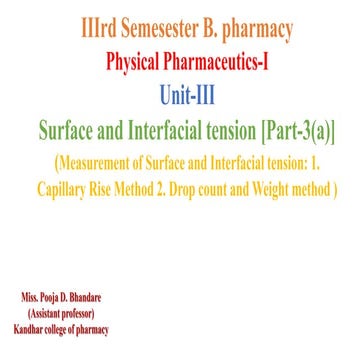 Surface and Interfacial tension [Part-3(a)](Measurement of Surface and Inter...