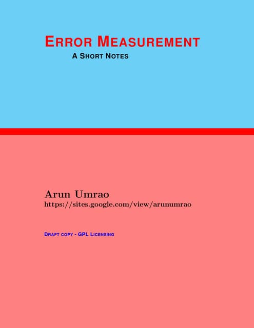 Measurements and errors