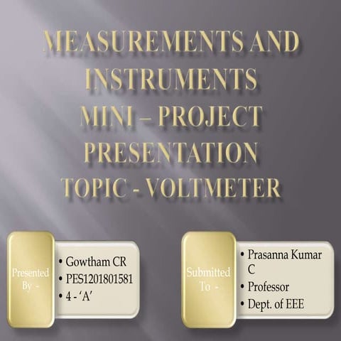 Voltmeter - Measurement and Instruments