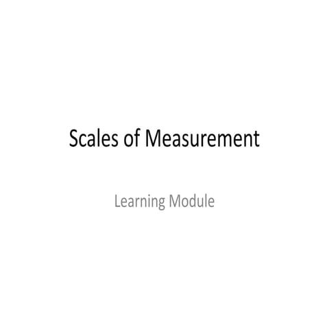 Measurement scales (1)