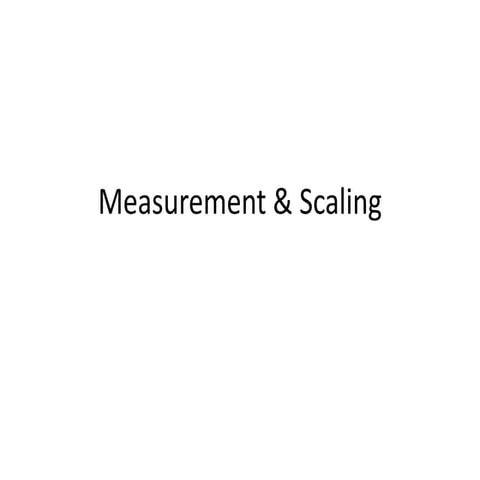 Lecture # 03 measurement scales | PPT