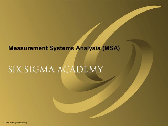 Measurement systems analysis v1.1
