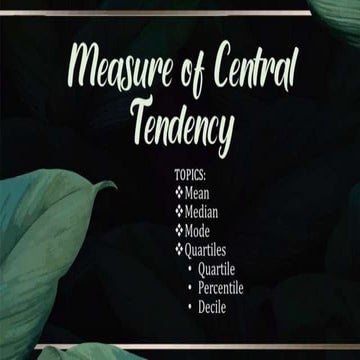 Measure of Central Tendency