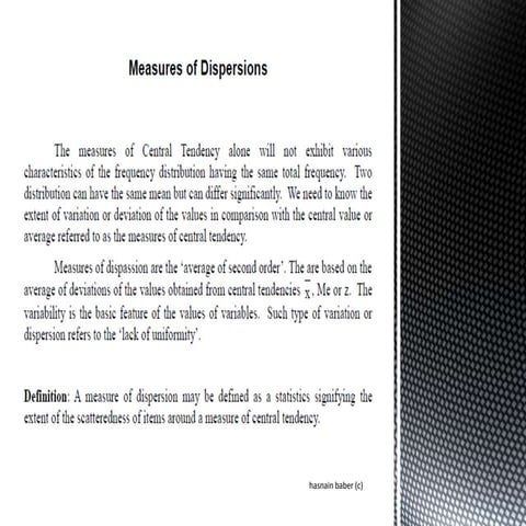 Measure of dispersion