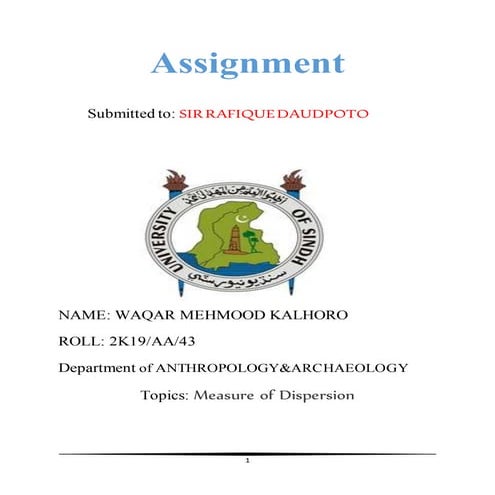Measure of dispersion