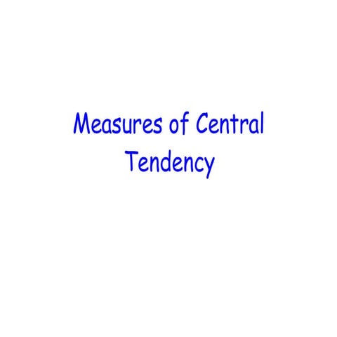 Measures Of Central Tendency