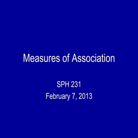 Measures of association 2013
