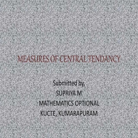 Measures of central tendancy ppt