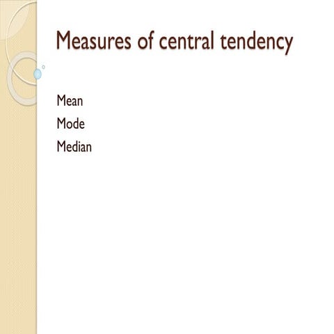 Measures of central tendency