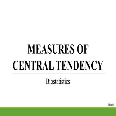 Measures of central tendency