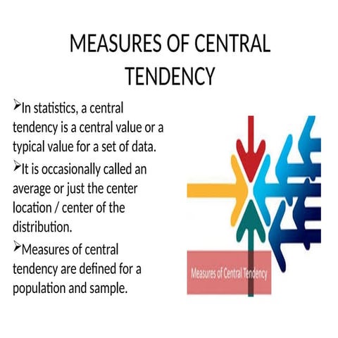 MEASURES OF CENTRAL TENDENCY IN RESEARCH METHODOLOGY AND BIOSTATISTICS