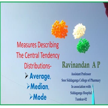 Measures of Central Tendency- Biostatistics - Ravinandan A P.pdf