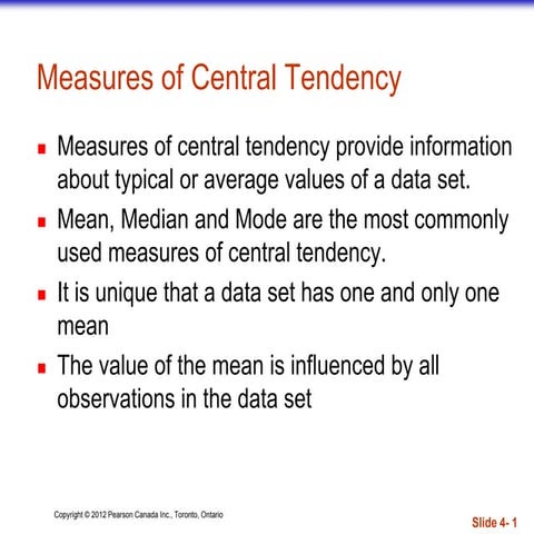 Measures of central tendency  mean