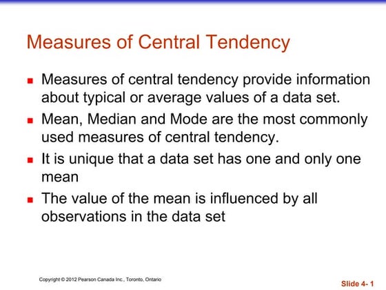 Measures of central tendency  mean