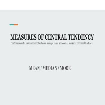 Measures of central tendency   mean