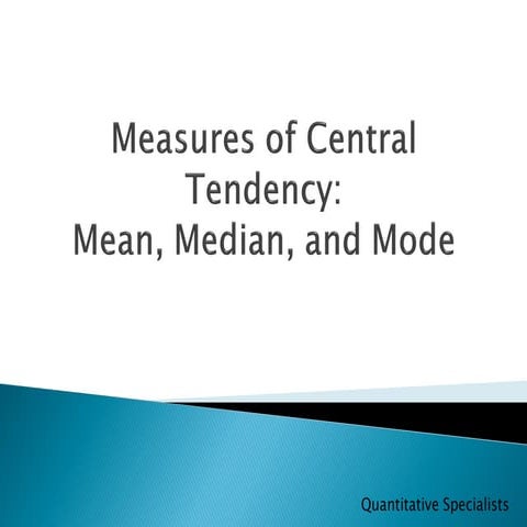 Mean, Median, and Mode - Introductory Statistics