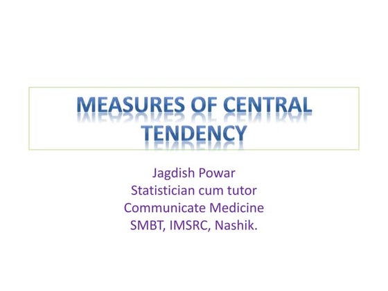 Measures of central tendency ppt | PPT