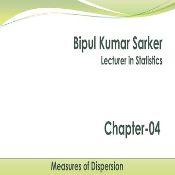 Measures of dispersion