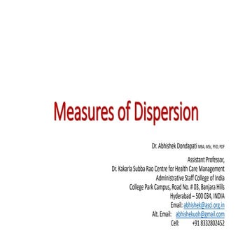 Measures of dispersion are statistical tools that show how spread out a set o...