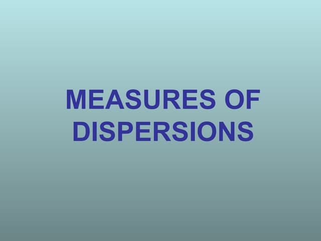Unit-I Measures of Dispersion- Biostatistics - Ravinandan A P.pdf