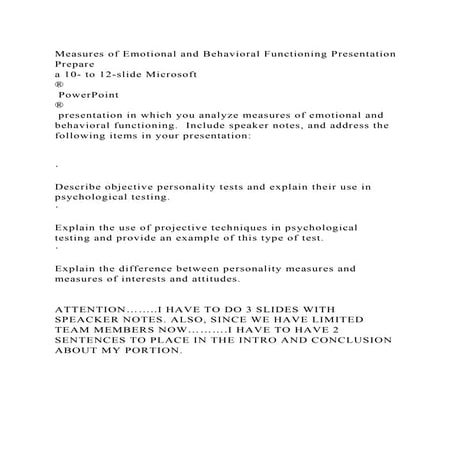 Measures of Emotional and Behavioral Functioning PresentationPrepa.docx