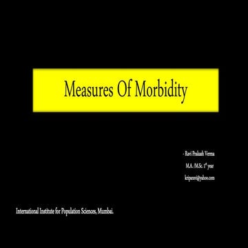 Measures Of Morbidity