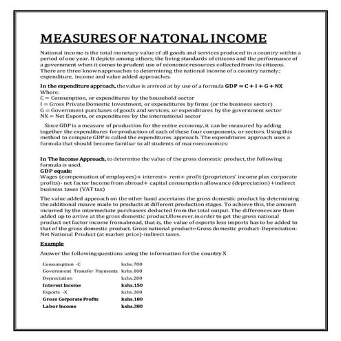 Measurement Of National Income Pdf – PMVG