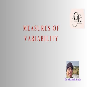 Measures of Variability By Dr. Vikramjit Singh