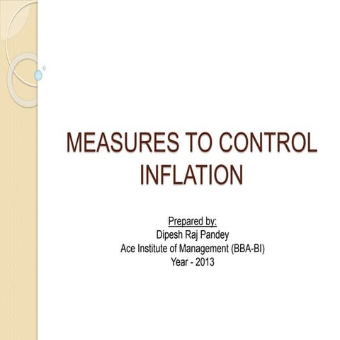 Measures to Control Inflation