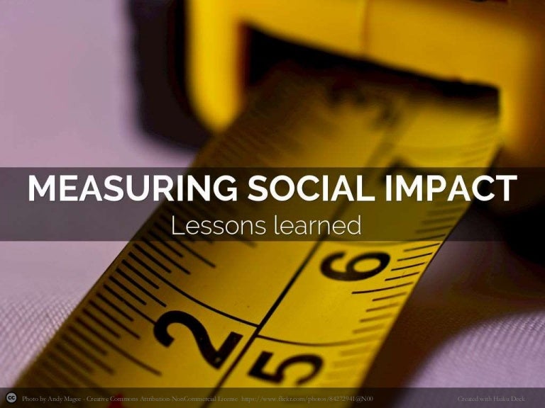 Measuring Social Impact lessons for charities and social enterprises