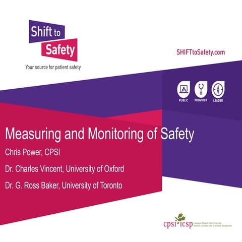 Introduction of the Measuring and Monitoring of Safety (Vincent) Framework to...