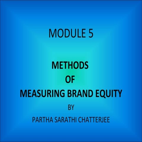 Measuring brand equity