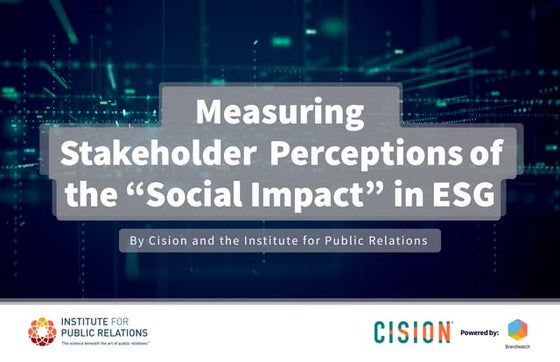 Measuring Stakeholder Perceptions of the "Social Impact" in ESG