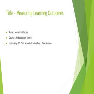 Measuring learning outcomes