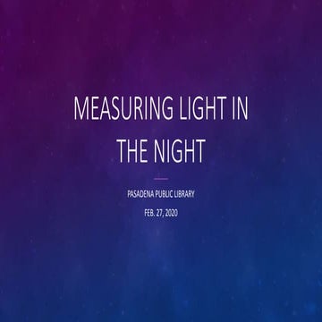 Measuring Light in the Night