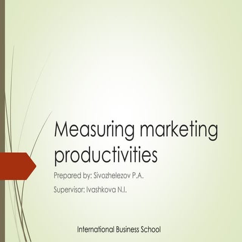 Measuring marketing productivities