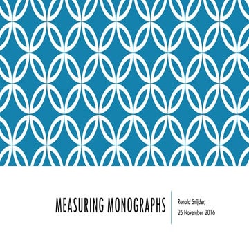 Measuring monographs