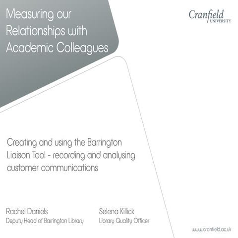 Measuring our relationships with academic colleagues