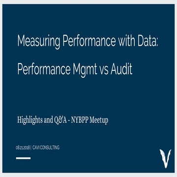 Measuring performance with data  performance management vs performance audit