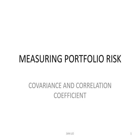Measuring portfolio risk