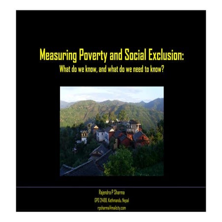 Measuring poverty and social exclusion